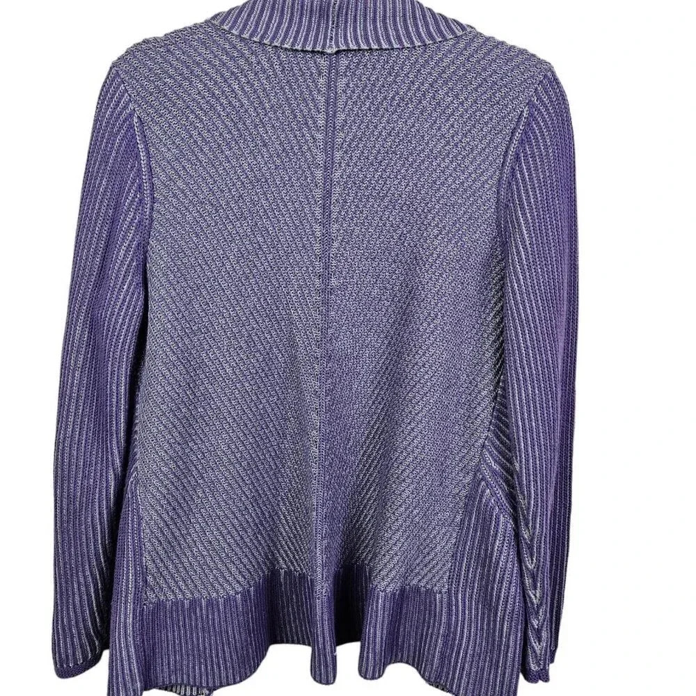 Coldwater Creek Heather Purple Open Front Sweater Cardigan Size Medium Petite‎ - Picture 5 of 11
